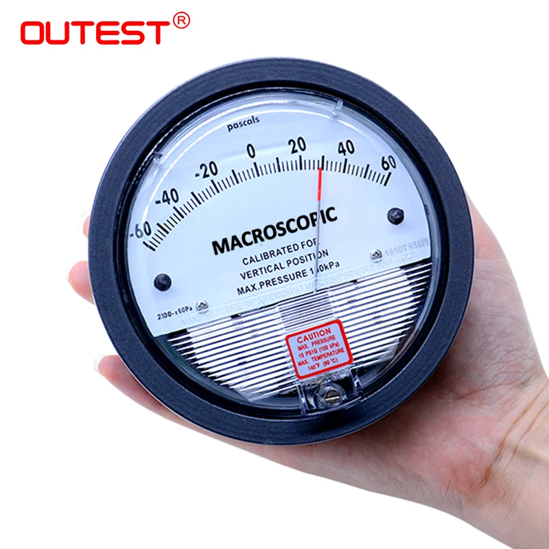 

OUTEST Air Differential Pressure Gauge Vacuum Manometer Micro Pressure Gauge Measuring Range 0-30PA~0-30KPA For Choice