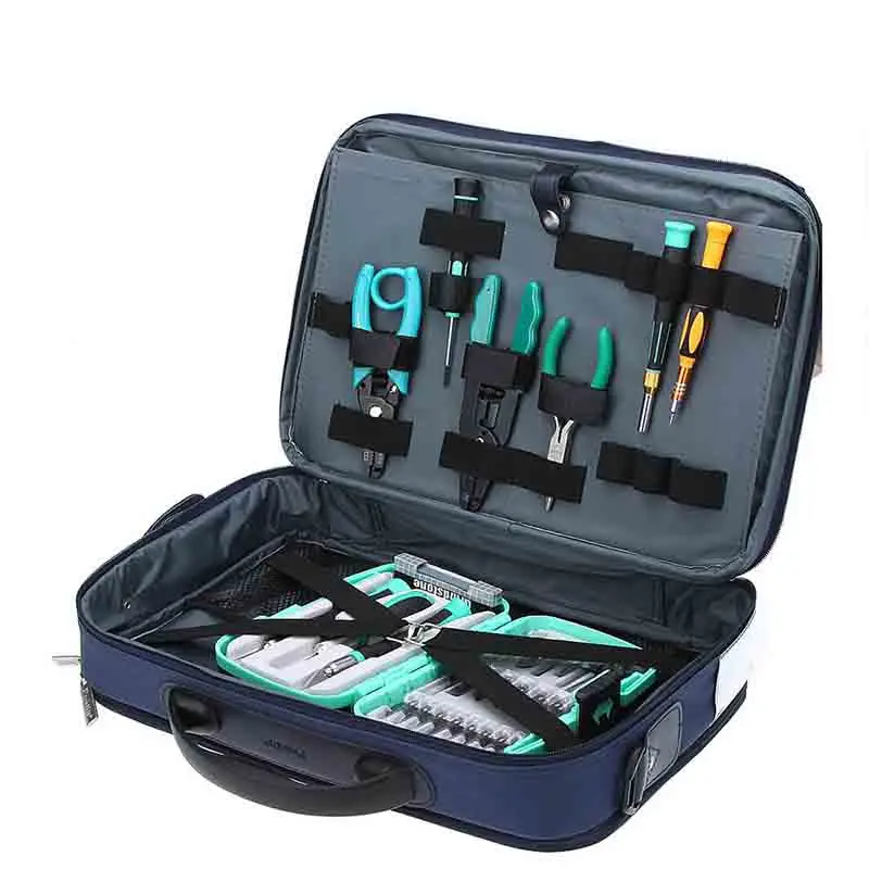 

Pro'sKit ST-12B 4 Inner Layers Waterproof Nylon Cloths 600D Polyester Tool Bag Multifunctional Tool Bag Hand Toolkit Electrician