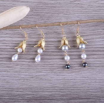 

Korean natural shell pearl earrings drop tassel ear pierced temperament female ornament accessories