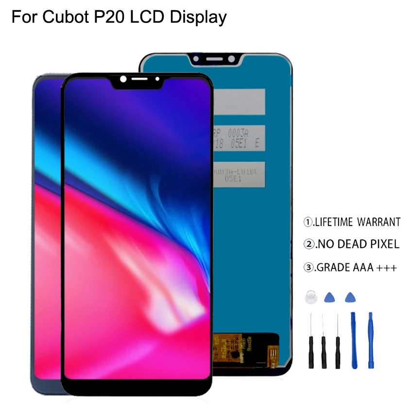 

Original For Cubot P20 LCD Display Touch Screen Digitizer Assembly For Cubot P20 Display Screen LCD Free Tools