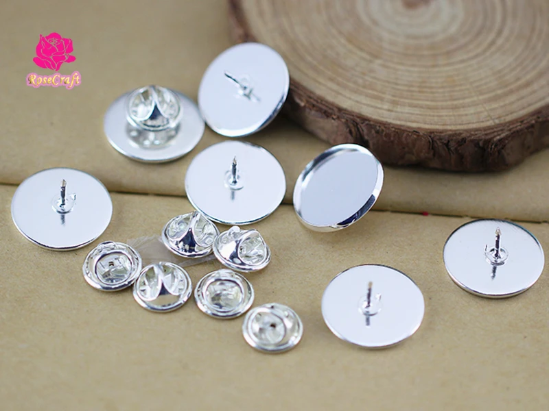 50pcs Round butterfly brooch Blank Settings Brooch Pin, back stopper
