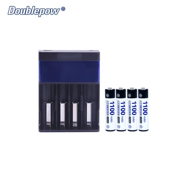 

4 slots Doublepow DP-UK86 USB LCD Indicator Intelligent Fast Charger + 1.2V AAA1100mAh Ni-MH Rechargeable Battery