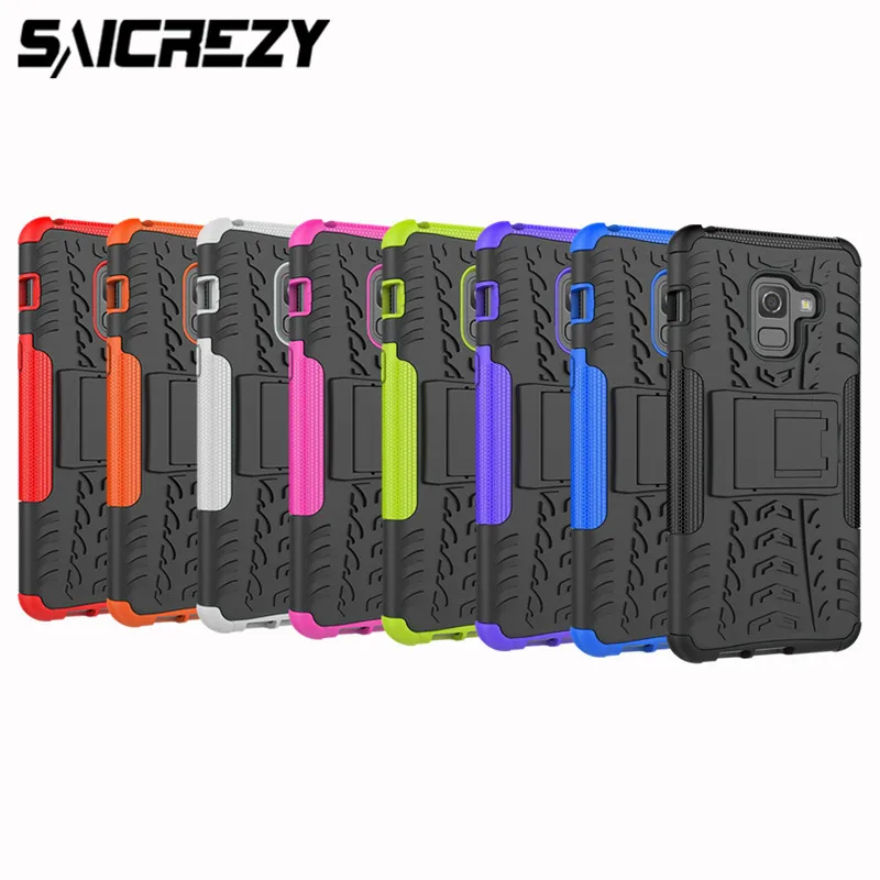 

Hybrid TPU Silicone + Hard ShockProof Armor Phone Case for Samsung Galaxy A6 A8 A8+ Plus 2018 Protective Phone Back Cover