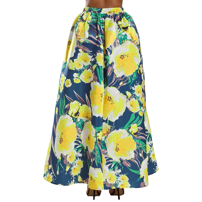 Navy-Yellow-Floral-Elegant-Flared-Maxi-Skirt-LC65124-7-2