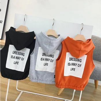 

Cotton Toddler Boys Hoodie With Zipper Letter Children's Tshirt Summer Kids Jacket Sport Hooded Sweatshirts For Little Girls Top