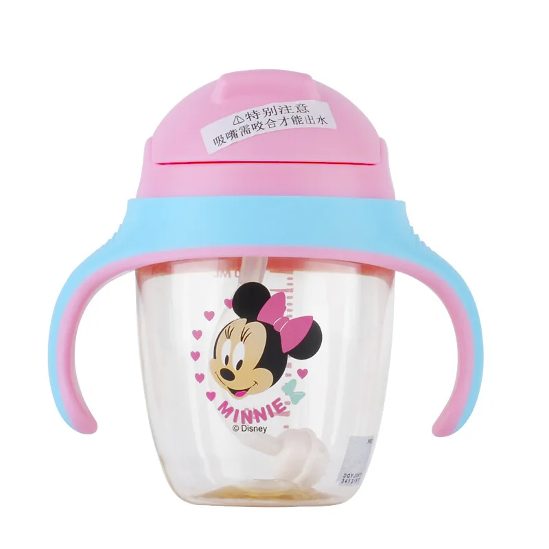 

Disney 2018 ppsu safety baby cups application down infant child training cups baby learn drinking straw cups with handle