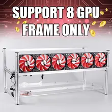 New Aluminum Open Air Mining Rig Frame Crypto Coin Case For 8 GPU ETH BTC Ethereum Computer Mining Case Frame Server Chassis