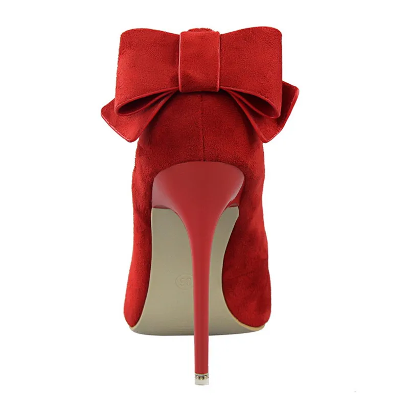 {D& Henlu}/Брендовая обувь женские туфли-лодочки на высоком каблуке с бантом женские свадебные туфли на высоком тонком каблуке с острым носком