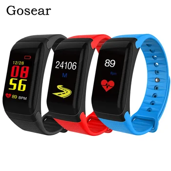 

Gosear Heart Rate Blood Pressure Monitor Pedometer Sport Tracker Smart Bracelet Wristband Watch for iOS Android Smartphones