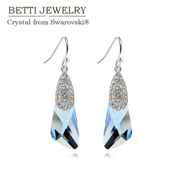 

5 colors fashion Charming Geometric Shape drop earrings With Genuine Crystals From Swarovski 2016 gift for mother's day