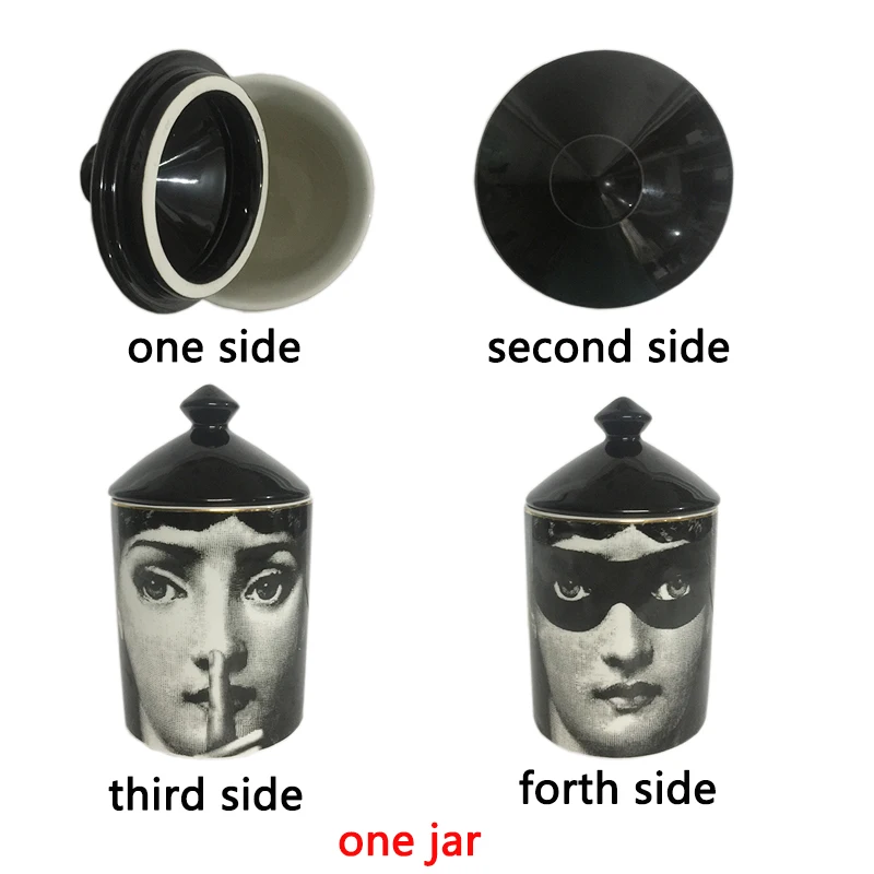 Fornasetti شمعة حامل Diy اليدوية الشموع جرة الرجعية لينا الوجه صندوق تخزين السيراميك Caft المنزل الديكور Jewerlly صندوق تخزين