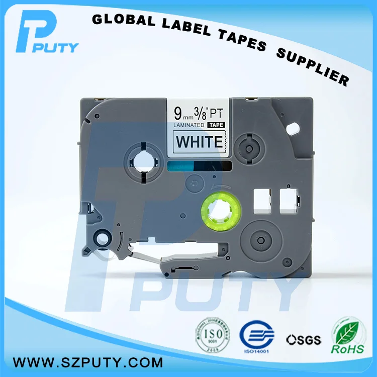 5 шт./лот Совместимость для P-touch принтер этикеток лента 9 мм черный на белом этикетке кассеты TZ221 TZE-221