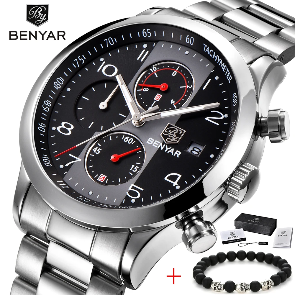 Часы BENYAR 5133M мужские кварцевые модные спортивные с секундомером