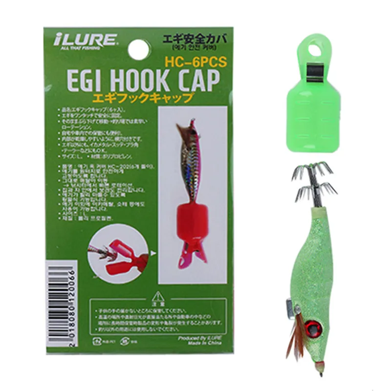 6pcs/box 2.5*3cm Wood Shrimp Hooks Cover Mountaineering lock Jig Squid Umbrella Hook Hat Box Protector Fishing Tackle pesca