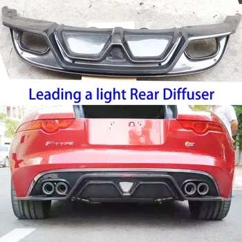 

Carbon Fiber Car Body Kits rear bumper lip spoiler rear diffuser Leading a light for Jaguar F-TYPE 2014-2018 with four outlets