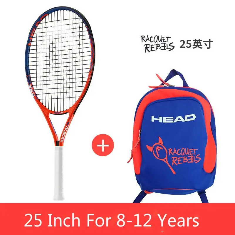 Новая Оригинальная головка детская Теннисная ракетка 21/23/25 дюймов детская легкая куртка Теннисная ракетка с теннисная сумка racchette Da для настольного тенниса - Цвет: 25 Inch