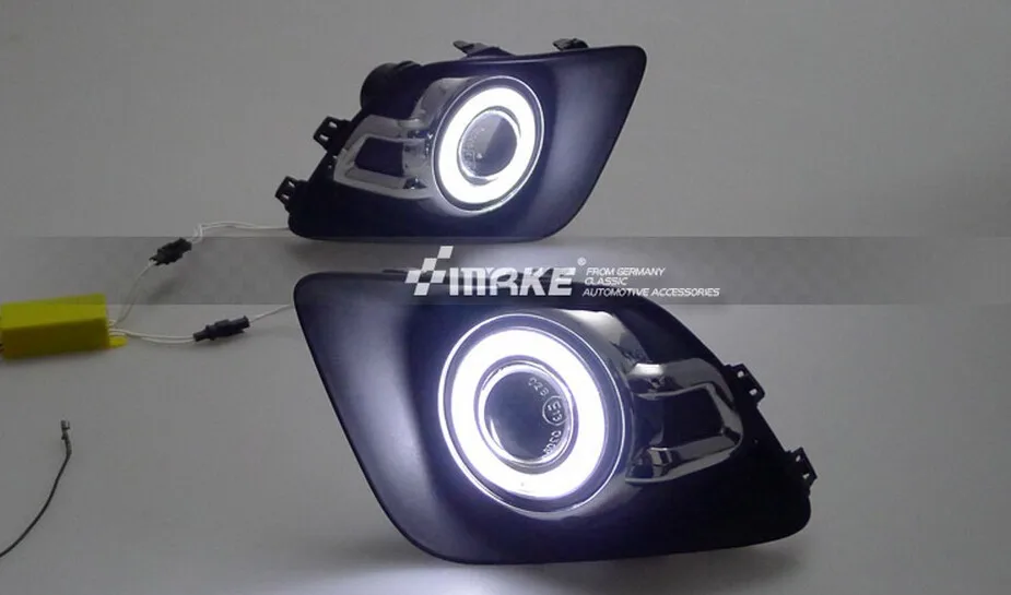 Osmrk led DRL daytime running light COB angel eye projector lens fog font b lamp b