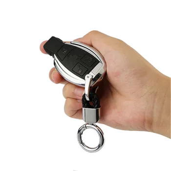 

Galvanized Alloy Leather Car Keychain Key Fob Case Cover wallet Mercedes Benz C E S M CLS CLK G Class Keyless Smart