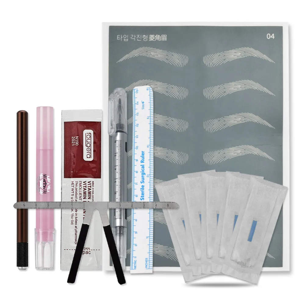 

New Practice Tattoo Kits Set Pro Microblading Permanent Makeup Brow Micro Blade Needle Pen Pigment Ink Train Tattoo Tool