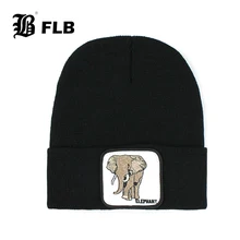 [FLB] Новая Зимняя Шапка-бини с животными женские теплые вязаные шапочки для мужчин кепки в стиле хип-хоп Лыжная Шапочка дамская шляпа без полей F383