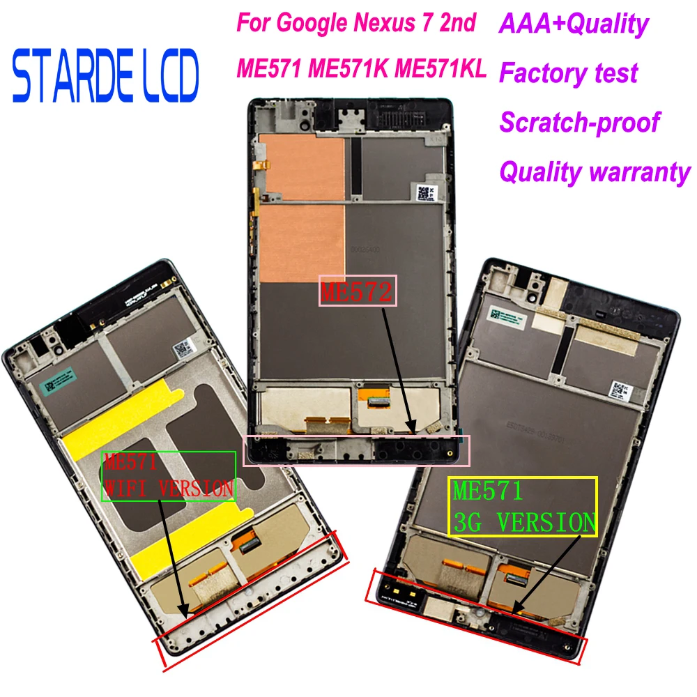 STARDE For Google Nexus 7 2nd ME571 ME571K ME571KL K008 Gen 2013 3G Wifi LCD Display