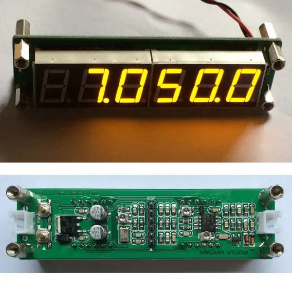 6led 1MHz ~ 1000MHz RF Singal Frequency Counter Tester Meter Digital LED for Ham Radio Amplifier yellow color | Электронные