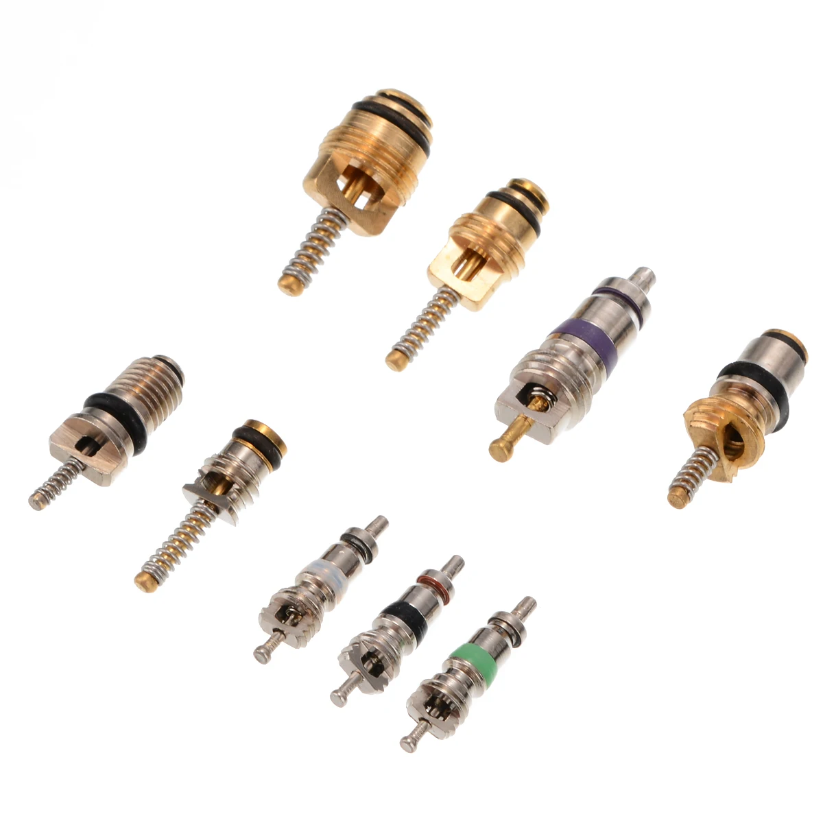 Mayitr 134pcs/box AC A/C Valve Core Assortment Kit For R12 R134A Air Conditioning Copper & Brass Tools Accessories