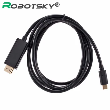 

Robotsky USB C HDMI Cable Type C to HDMI Converter Male 4K 1080P Cable for MacBook HDTV Projector USB-C 3.1 To HDMI Adapter 1.8M