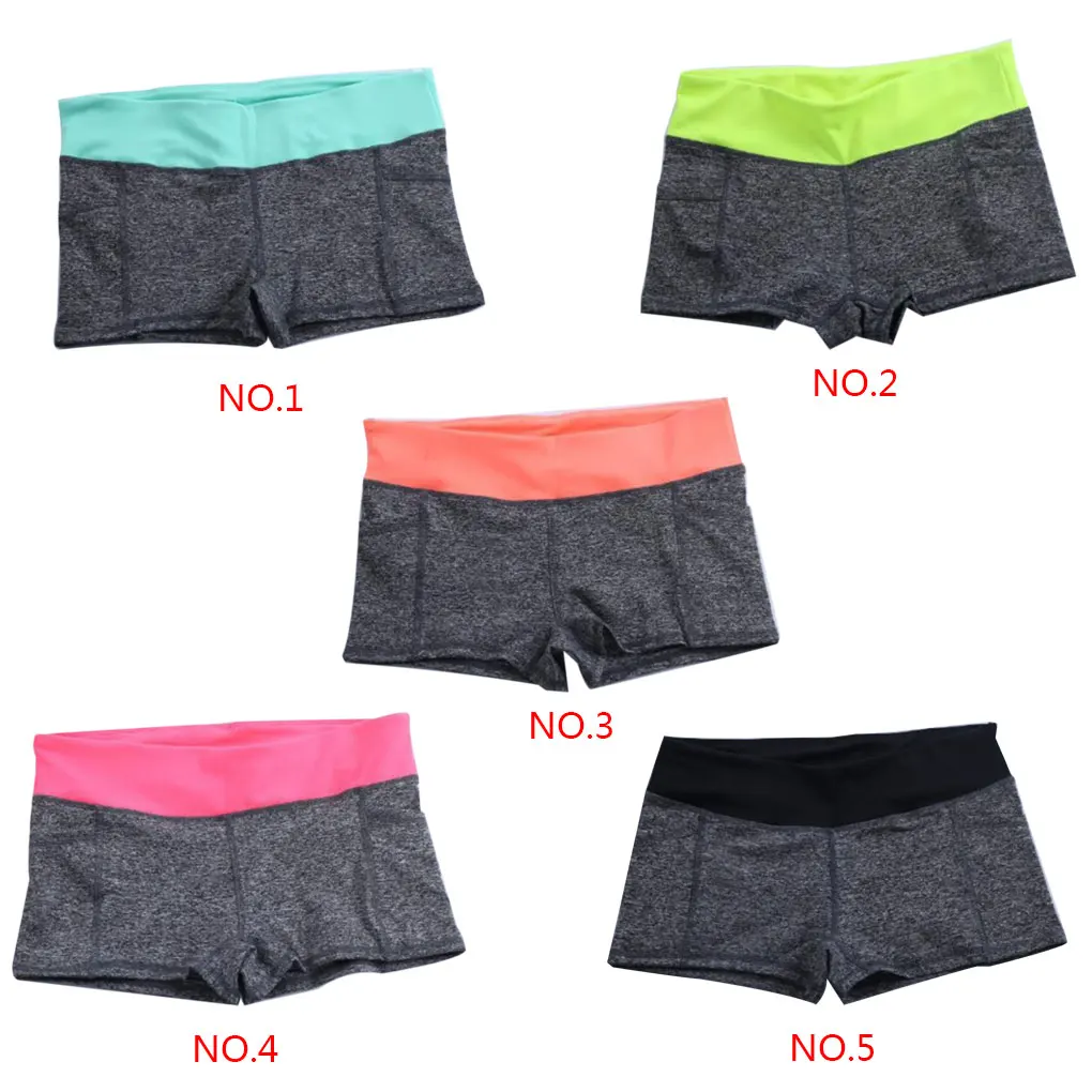 GeweYeeli женские спортивные короткие штаны для йоги, шорты для фитнеса контрастных цветов