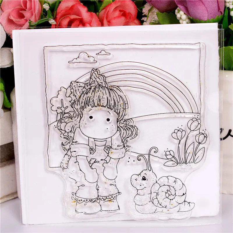 

Rubber Silicone Clear Stamps and metal cutting dies for Scrapbooking Tampons Transparents Background Card Making Diy girl