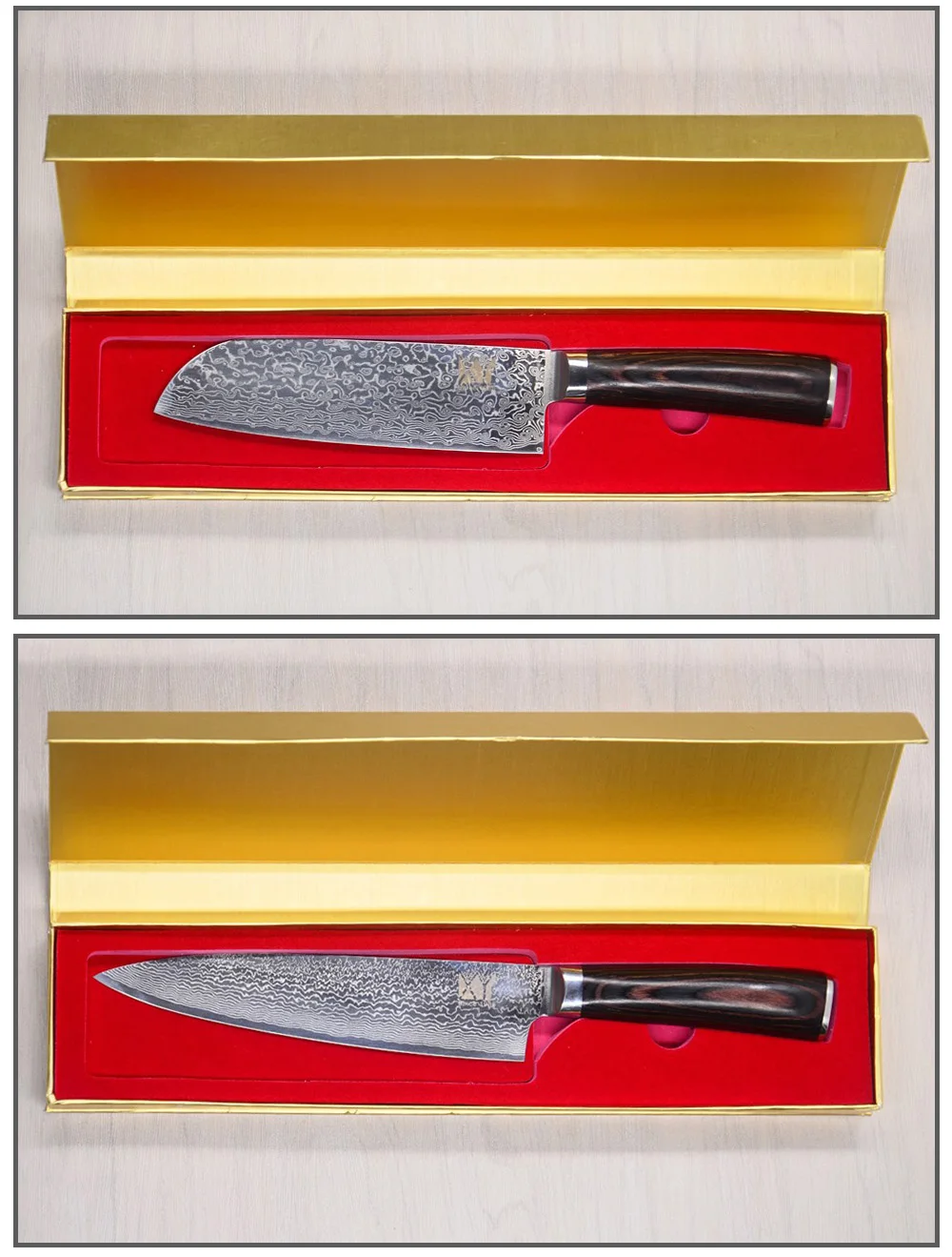 XYj коробка для кухонных ножей из нержавеющей стали, кухонный нож из дамасской стали, черный, золотой цвет, Подарочная коробка, кухонные инструменты для приготовления пищи, аксессуары
