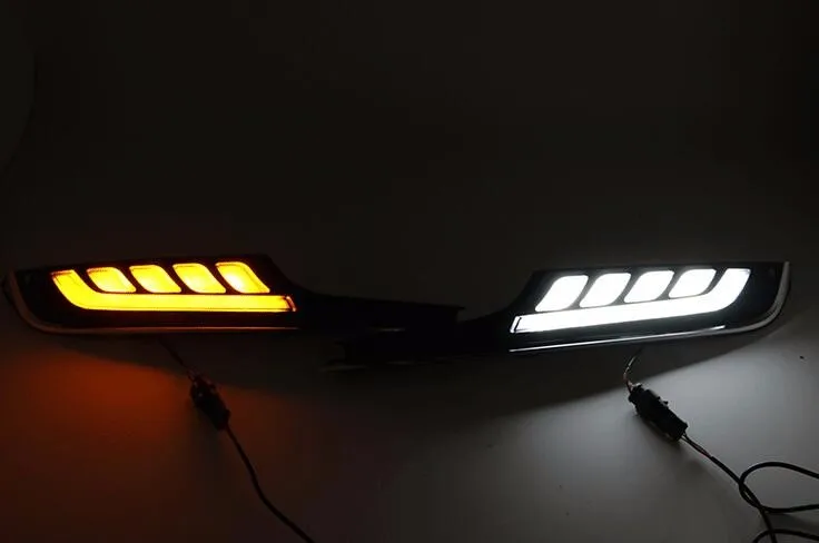 

eOsuns LED DRL daytime running light for Volkswagen Golf 7, wireless switch control, yellow turn signal