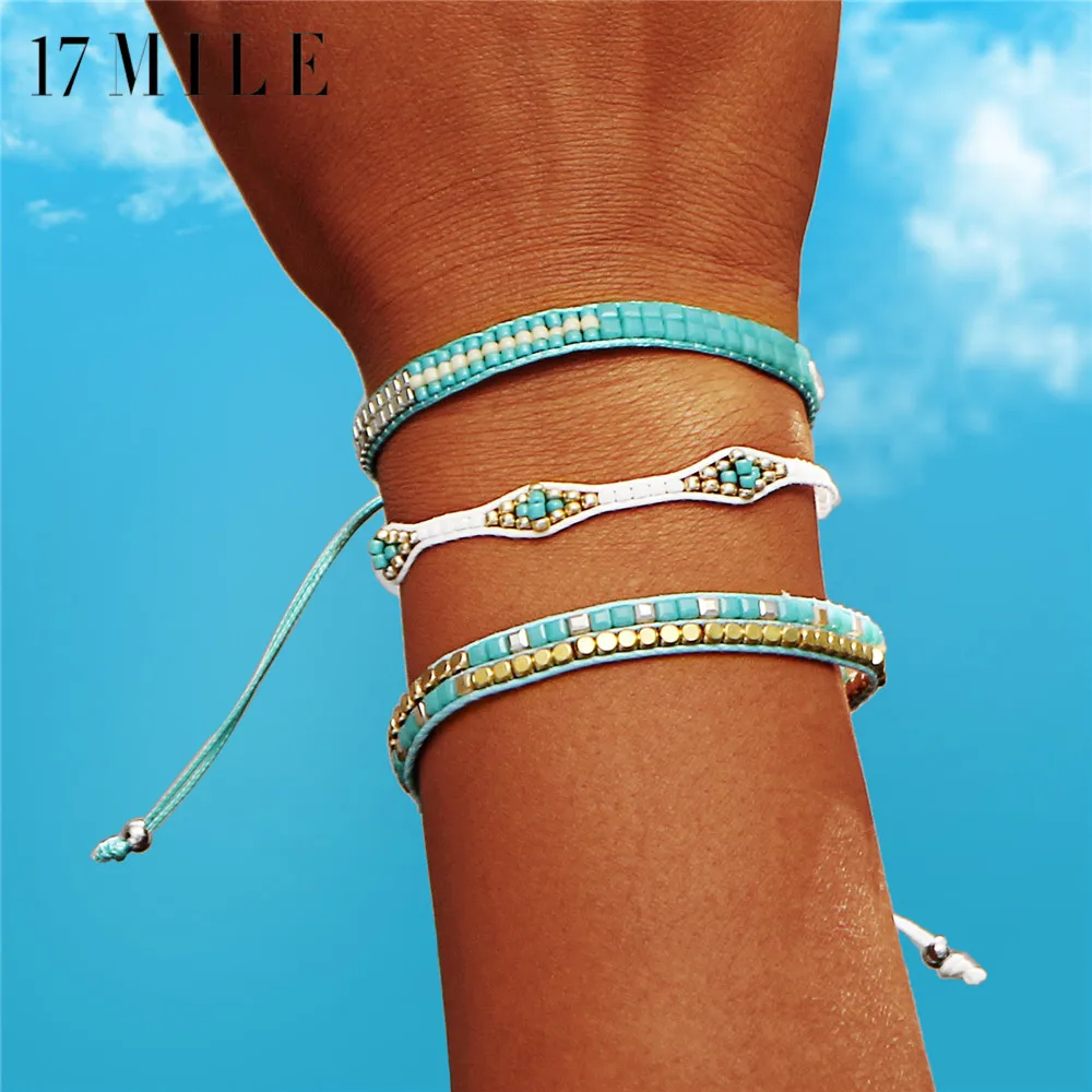 

17MILE Bohemia Friendship Bracelets Set For Woman Men Beads Weave Rope Charm Bracelet & Bangles Vintage Ethnic Jewelry Gifts New
