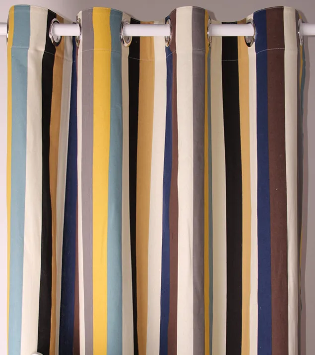 Cortina de lona a rayas para sala de estar y dormitorio en Cortinas de