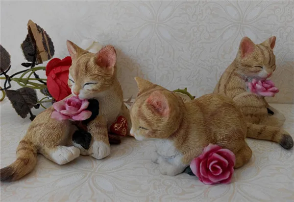 Cat Figures Resin toys car home office decoration gfits 5 styles - 4