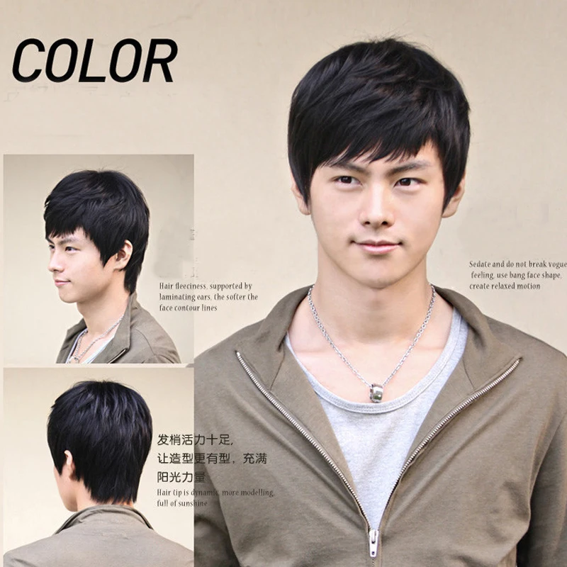3 Color Stylish Fake Wigs Handsome Korean Mens Short Synthetic 3 Color Stylish Fake Wigs Handsome Korean Mens Short Synthetic Tou For Men Wig Hairpieces 1pcs Lot In S Costumes From Novelty Special Use On