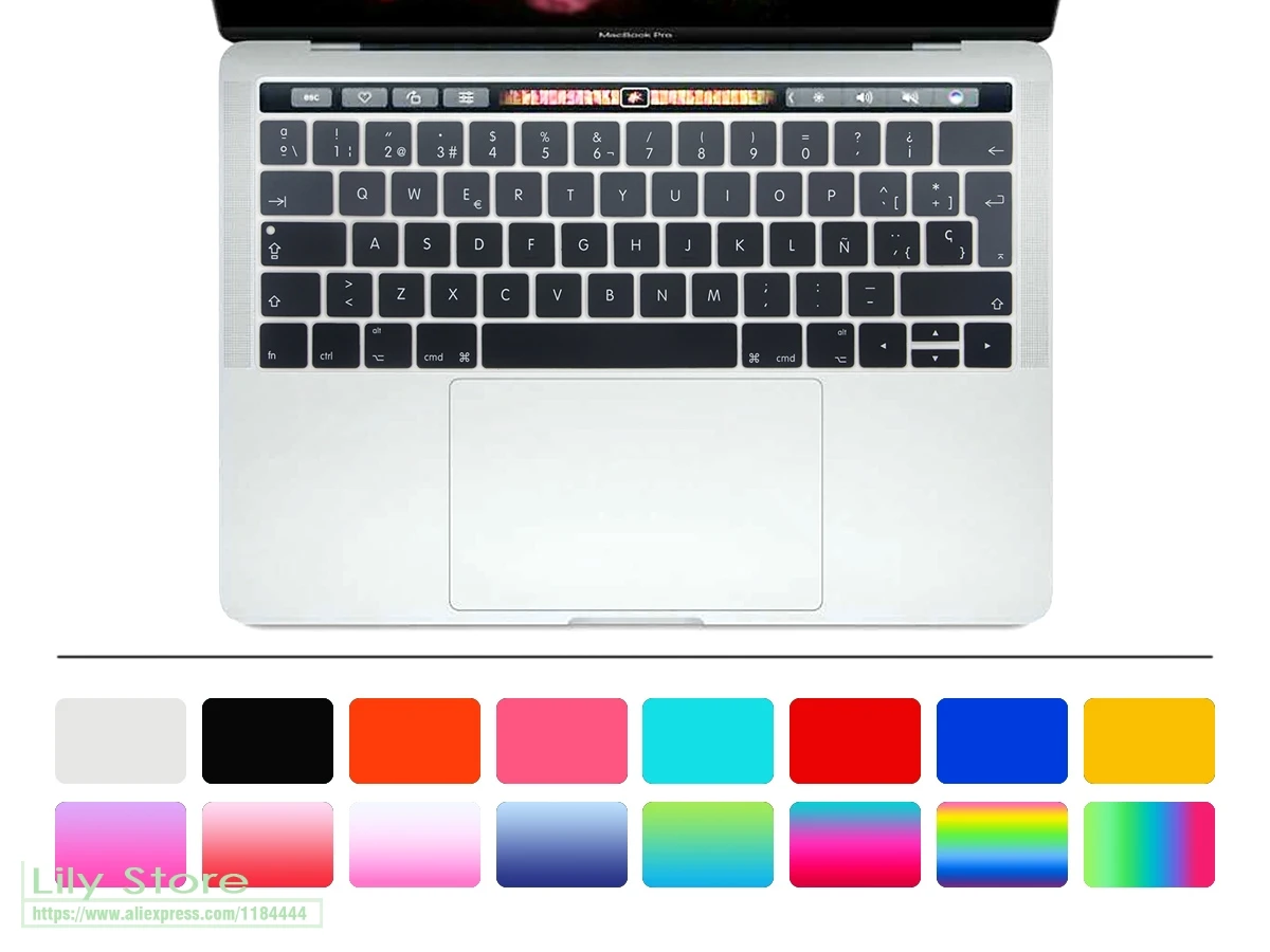Градиент Радуга ESP ЕС испанский силиконовый чехол для клавиатуры кожи 2017 MacBook Pro 13