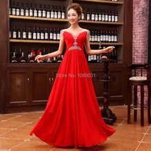 Best Offers 2014 New Stock Evening Party Dress Red V neck Prom Formal Gown Dress US 2 4 6 8 10 12 14 16