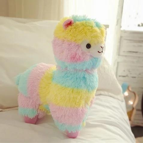 

Hot New Soft Rainbow Alpaca Animal Plush Toy Big Size 50cm 20inch Girls Lovers Birthday Christmas Present 1pcs Free Shipping