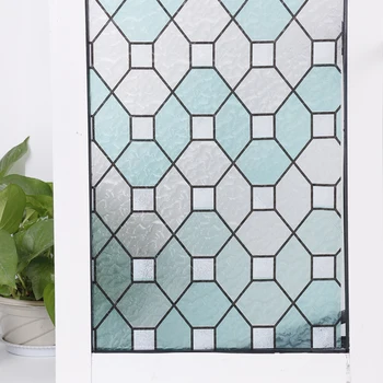 

SUNICE 2D Printed Static Cling Window Film Stained Glass Paper Decorative Frosted Vinyl Factory Price BZ95-Y011