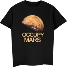 Новинка, футболка Occupy Mars Space X Starman, крутая Мужская хлопковая футболка, летняя, Camiseta, хип-хоп, футболки, топы, Harajuku, уличная одежда