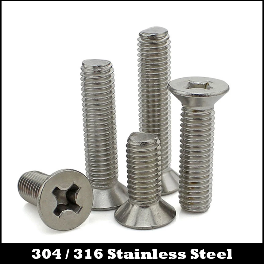 5 Mm M5 A2 Acero Inoxidable Ranurada de cabeza avellanada tornillos de máquina de ranura CSK Din 963