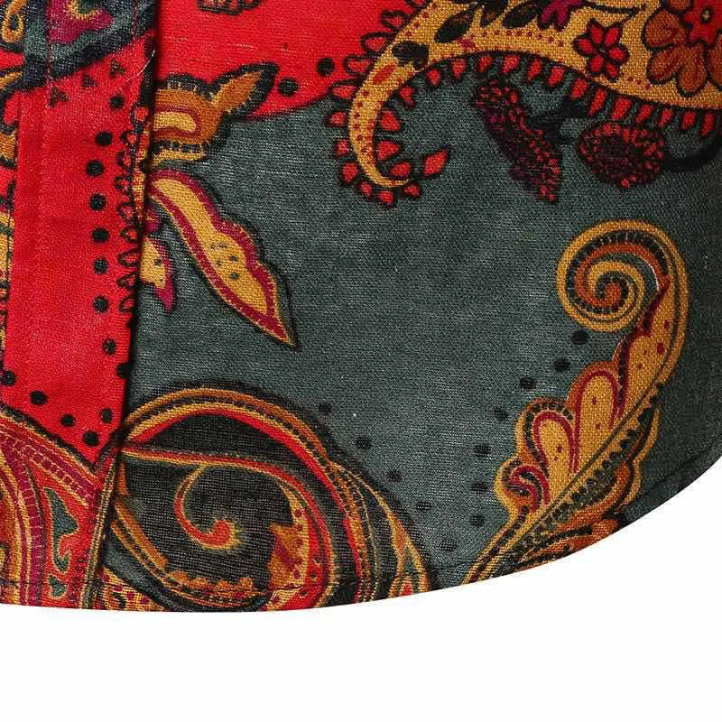 Рубашки бренд Мужские Роскошные повседневные Цветочные кнопки Slim Fit осенние с длинным рукавом Печатные Топы Рубашки