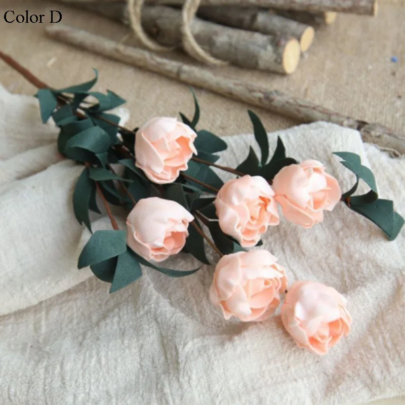 6 голов/букет розы Декор Искусственный цветок домашний декор имитация поддельных цветов для садового растения стол Декор ручной работы цветок