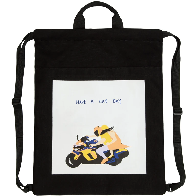 

YIZISTORE the New Printed Drawstring Bag Large Capacity Casual Student Backpack Girls bag