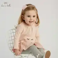 DB10161 dave bella baby girls Dress girls long sleeve spring dresses kids girls dress children birthday party boutique dress