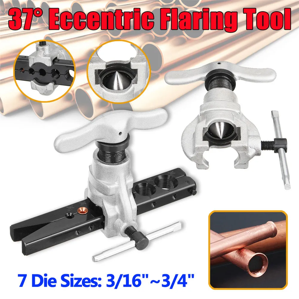 

7Die 3/16-3/4 37C Eccentric Flaring Copper Tube Pipe Refrigeration Tools Set