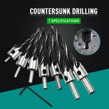 3-10mm Three-Points Countersunk Head Pilot Drill High Speed Steel Reaming Orientation Drills Bit Woodwork Chamfering Cutter 3-10mm Three-Points Countersunk Head Pilot Drill High Speed Steel Reaming Orientation Drills Bit Woodwork Chamfering Cutter