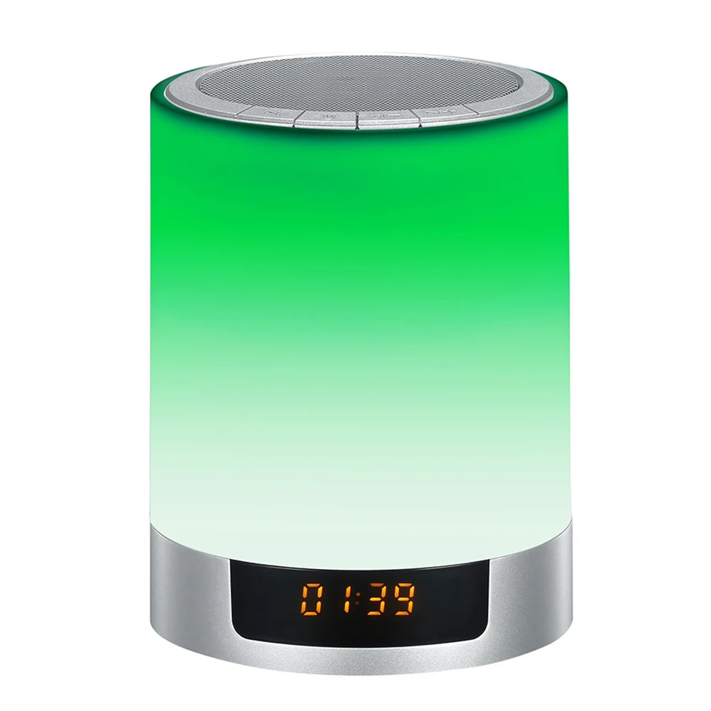 

Alarm Clock Wireless Stereo Color Change Handsfree LED Light Table Lamp Music Player Fashion Bluetooth Speaker Subwoofer Gift