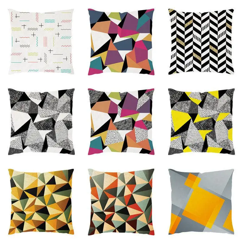 Nordic Simple Modern Color Polygon Geometric Plain Printed Cushion Cover Pillowcase Square 45*45cm Bedroom Decor Cojines G2331 | Дом и сад